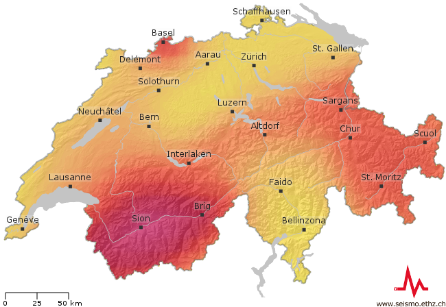 La région de Bâle et le Valais sont considérés comme particulièrement exposées aux séismes en Suisse.
