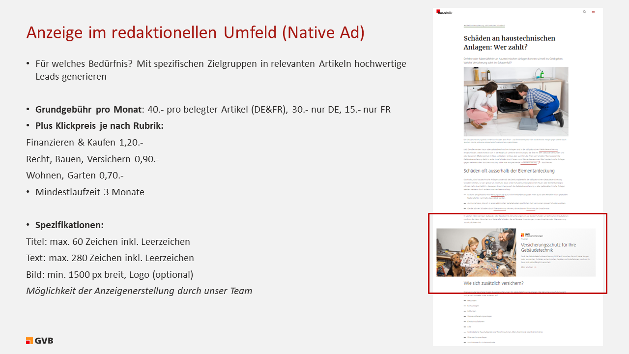 3 Anzeige (Native Ad) hausinfo.ch