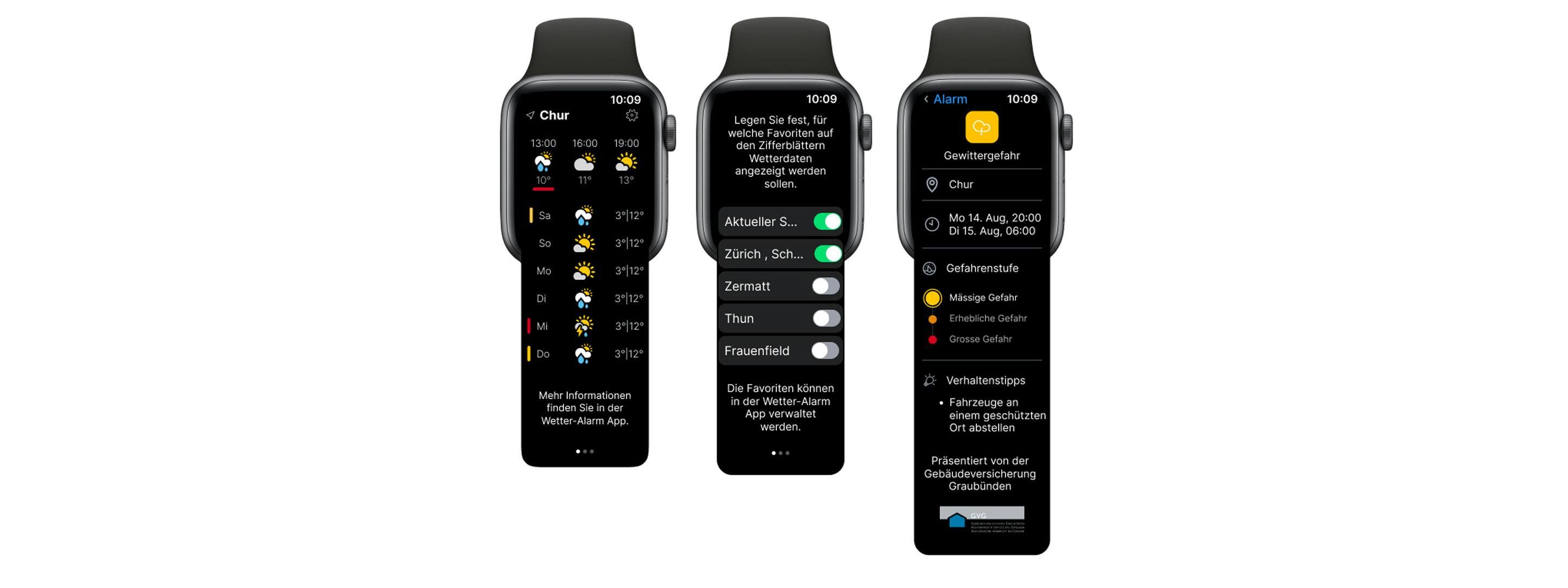 Wetter-Alarm Apple Watch Applikation