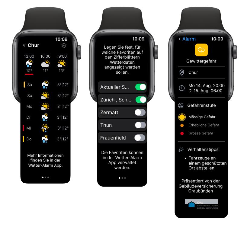 Wetter-Alarm Apple Watch Applikation
