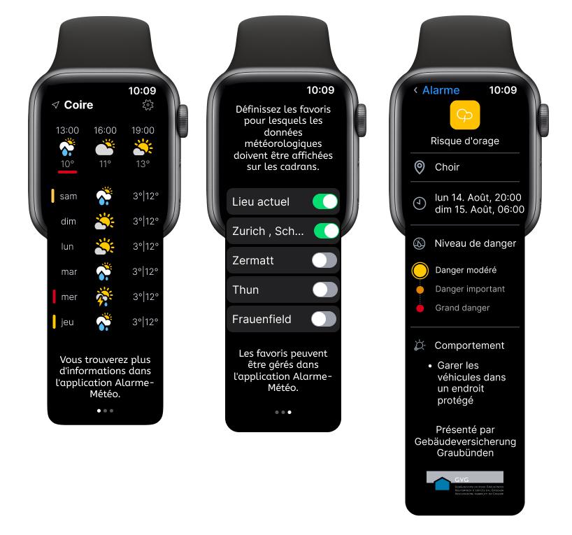Alarme-Météo Application Apple Watch