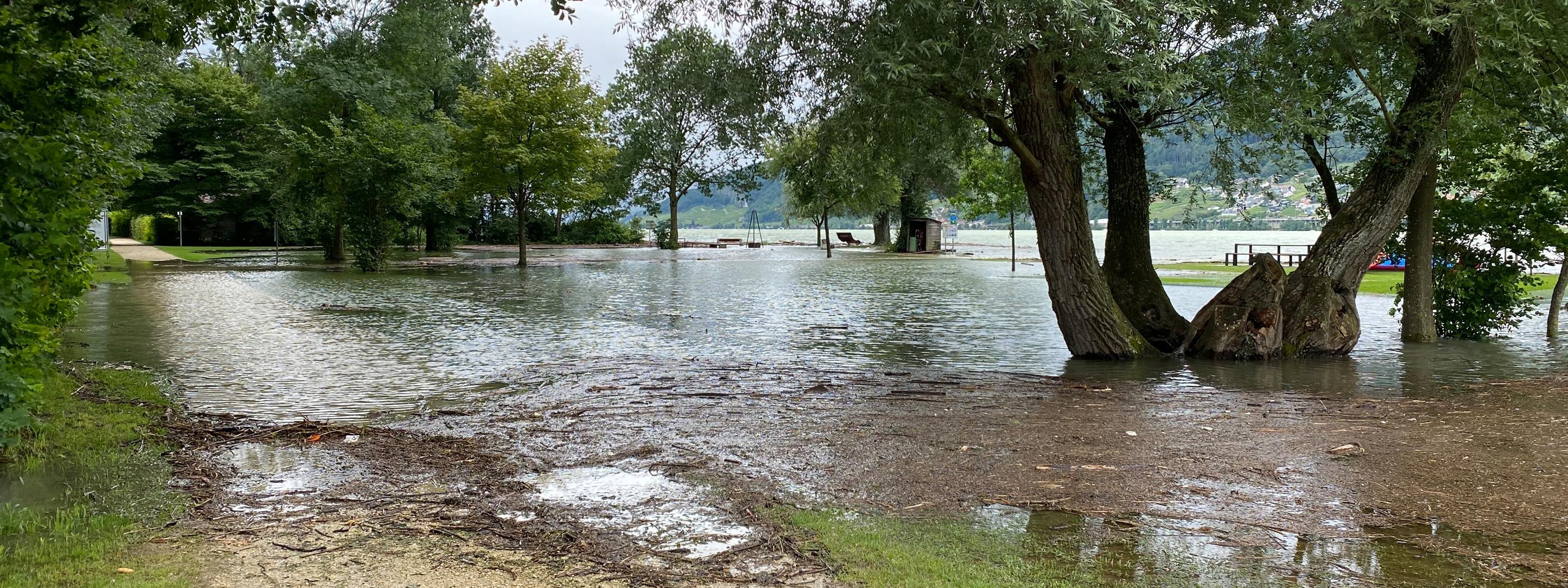 Hochwasser am BIelersee vom 16.07.2021