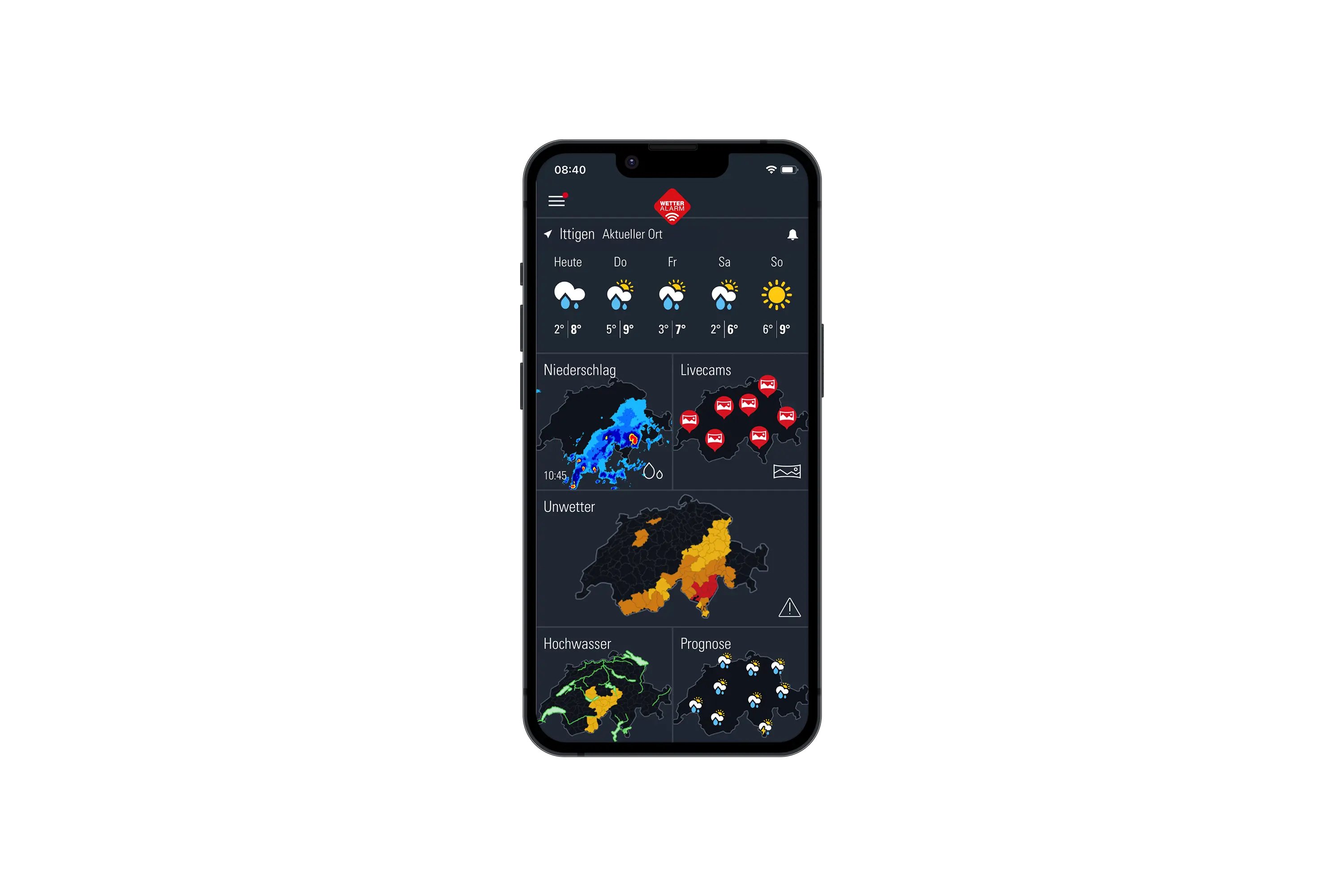 Wetter-Alarm Dashboard breit DE