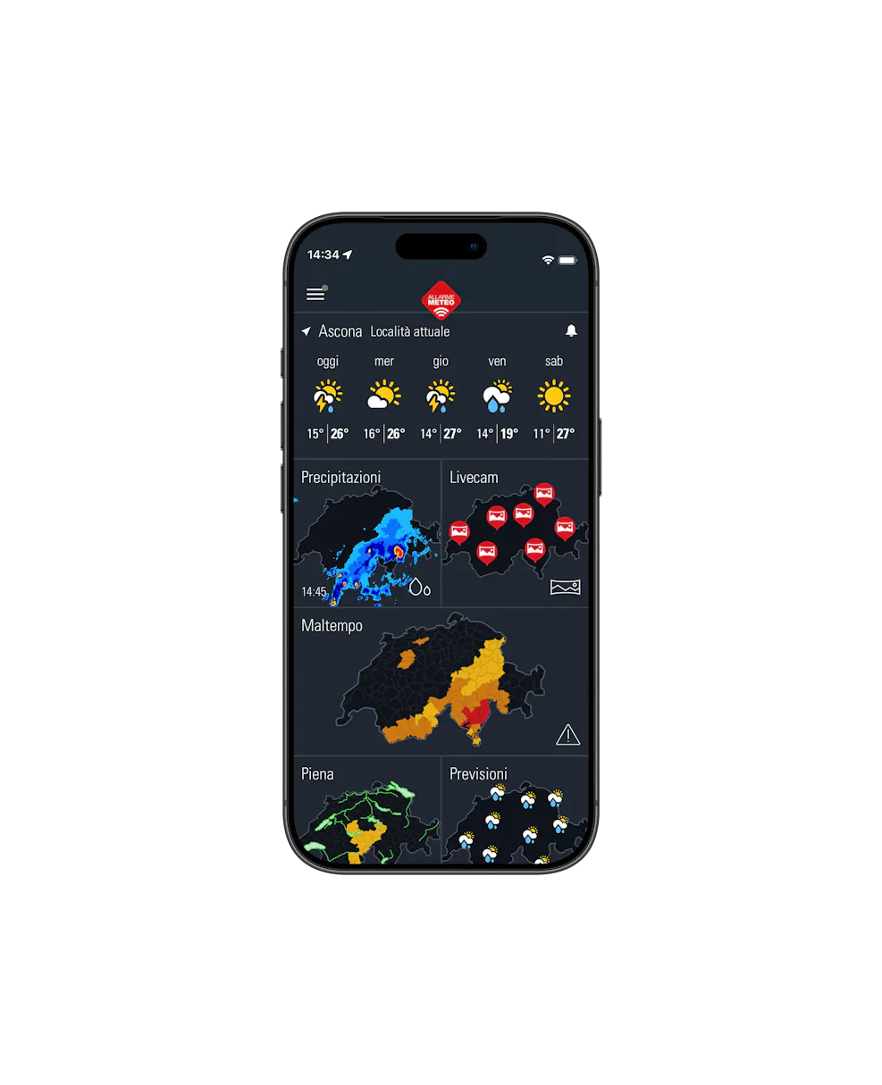 Allarme-Meteo App – Homescreen